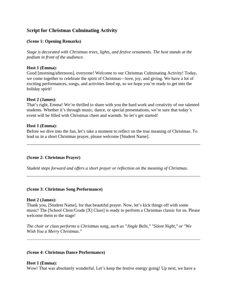 Christmas Culminating Activity Script | PDF | Christmas | Christmas Music