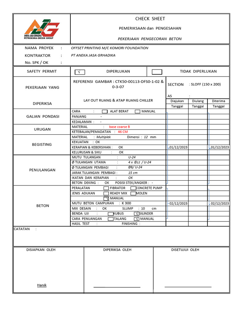 Spesifikasi Pekerjaan Pengecoran Beton | PDF
