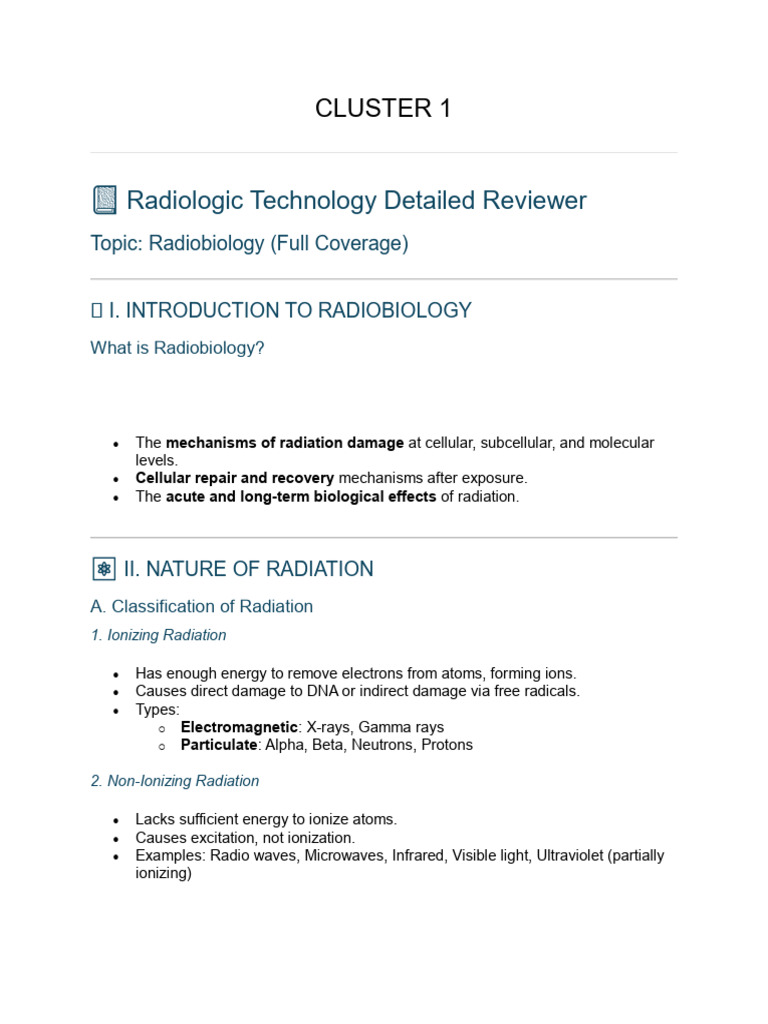 Comprehensive Radiobiology Overview | PDF | Ionizing Radiation ...