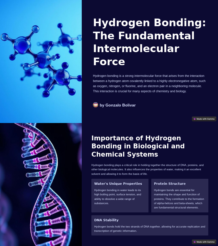 Importance of Hydrogen Bonding in Biology | PDF