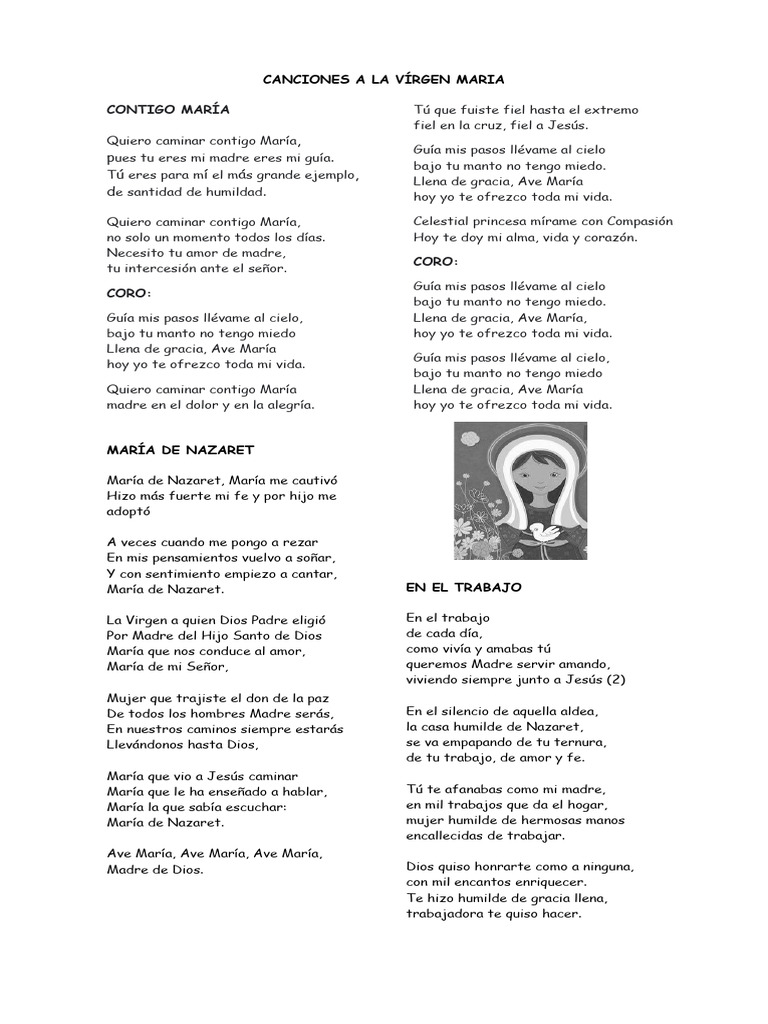 Canciones Devocionales a la Virgen María | PDF | María, madre de Jesús ...