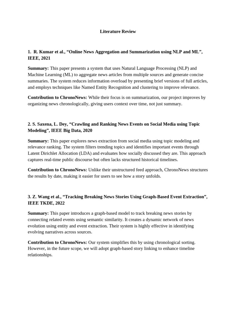 Chronological News Aggregation Review | PDF