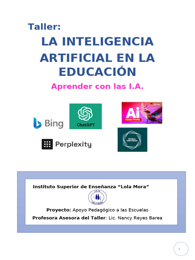 IA en la Educación: Taller Innovador | PDF | Inteligencia artificial ...