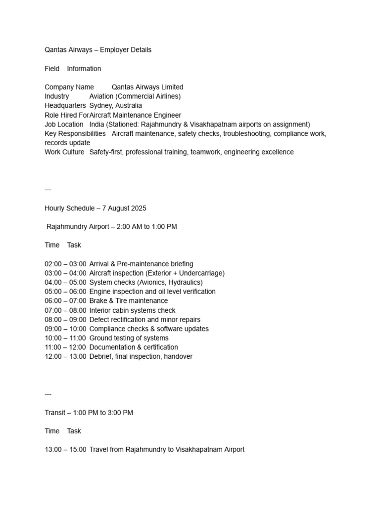 7 Aug Schedule | PDF