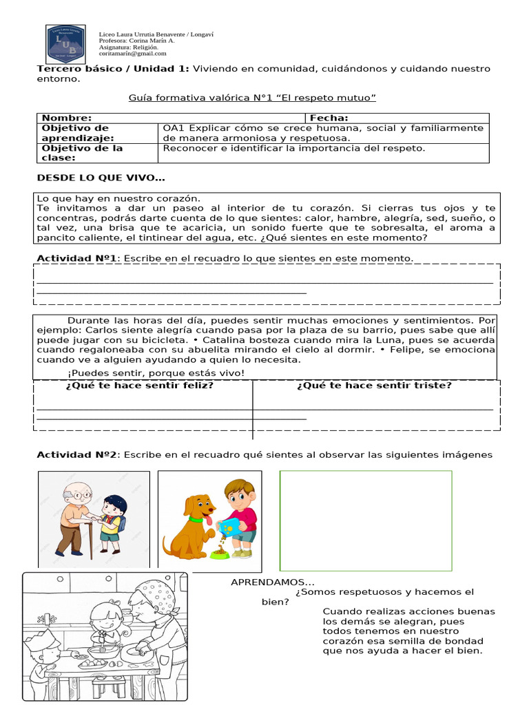 Guía de Respeto y Comunidad Escolar | PDF