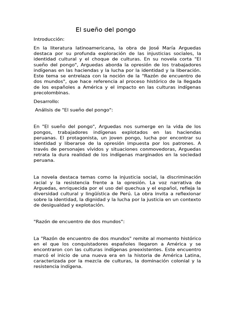 El Sueño Del Pongo | PDF | Perú | España