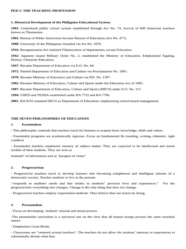 Overview of Philippine Education System | PDF | Learning | Teachers