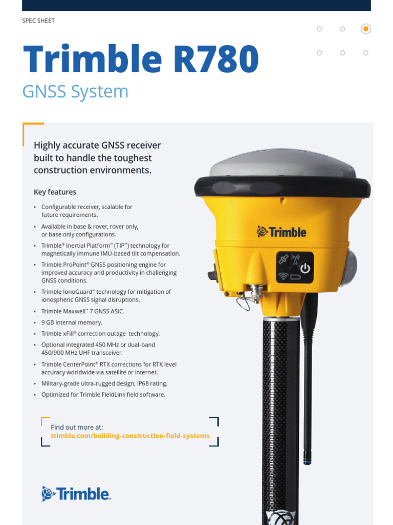 Trimble r780 Spec Sheet | PDF | Computer Engineering | Radio Technology