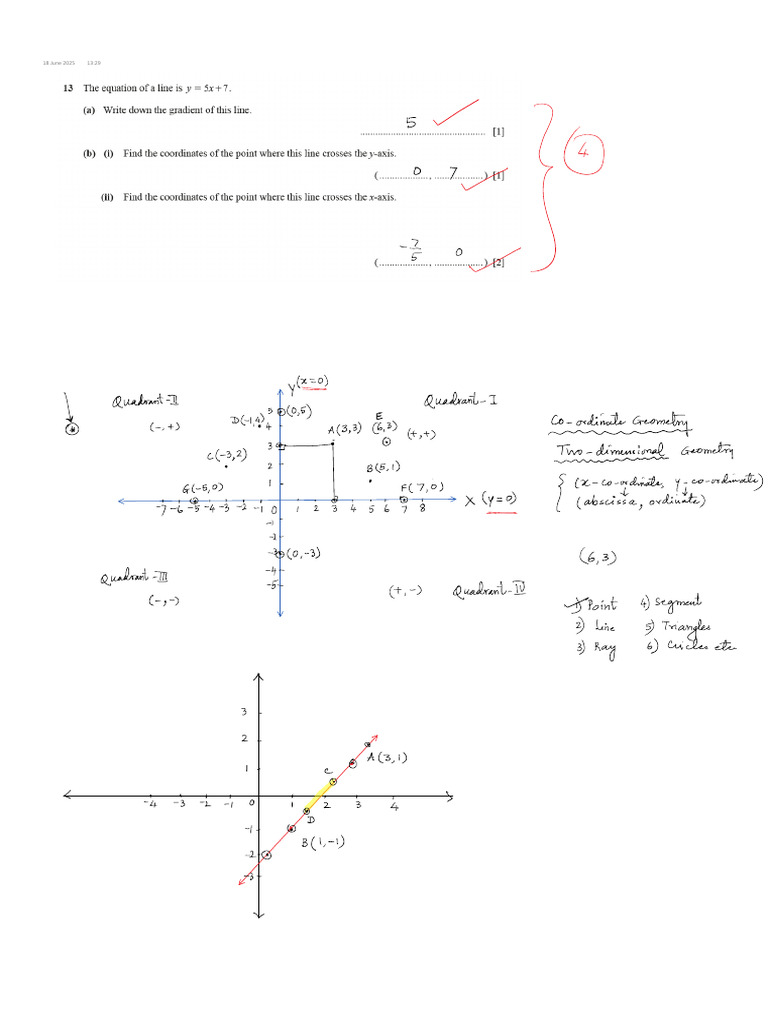 Straight Line Graphs Gradient Intercept 18-06-2025 | PDF