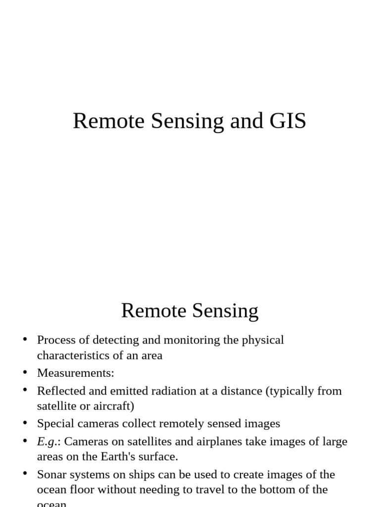 Remote Sensing and GIS | PDF | Geographic Information System | Remote ...