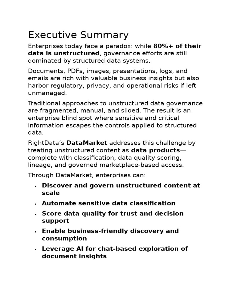 Unstructured Data Governance Solutions Pdf Regulatory Compliance