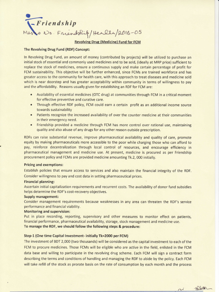 RDF Policy for Community Medicine Access | PDF | Over The Counter Drug