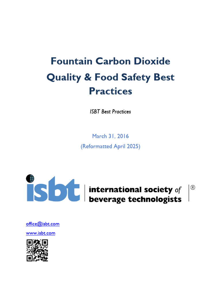 Fountain CO2 Quality & Safety Practices | PDF | Carbon Dioxide | Food ...