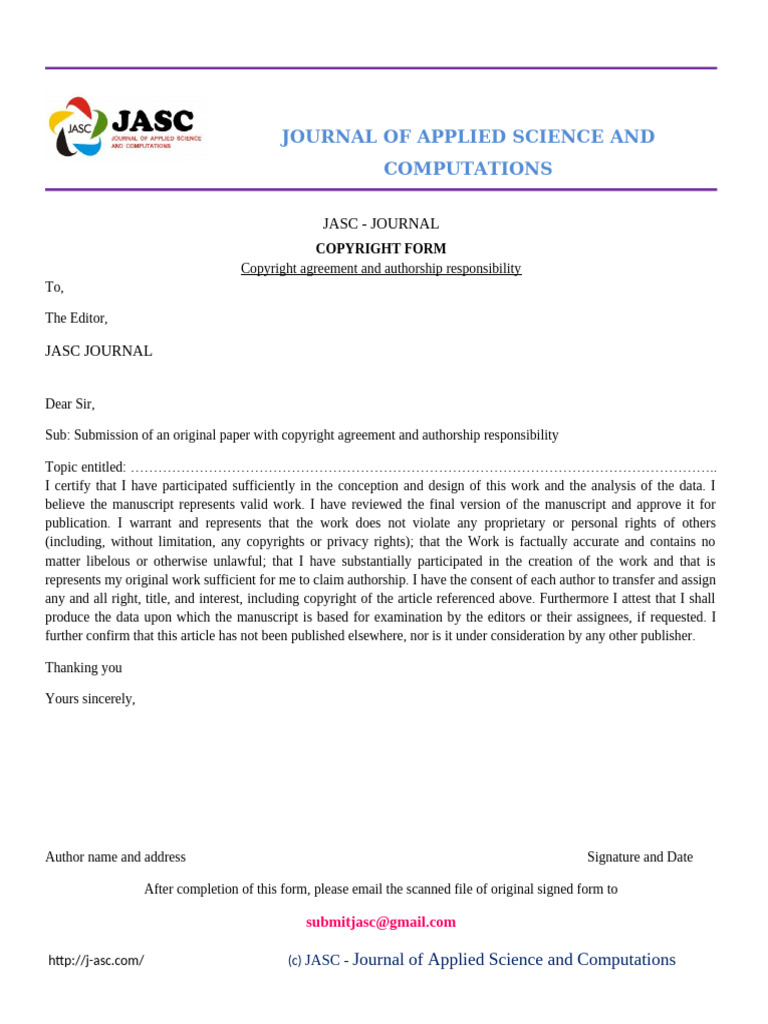 JASC Copyright Agreement Submission | PDF
