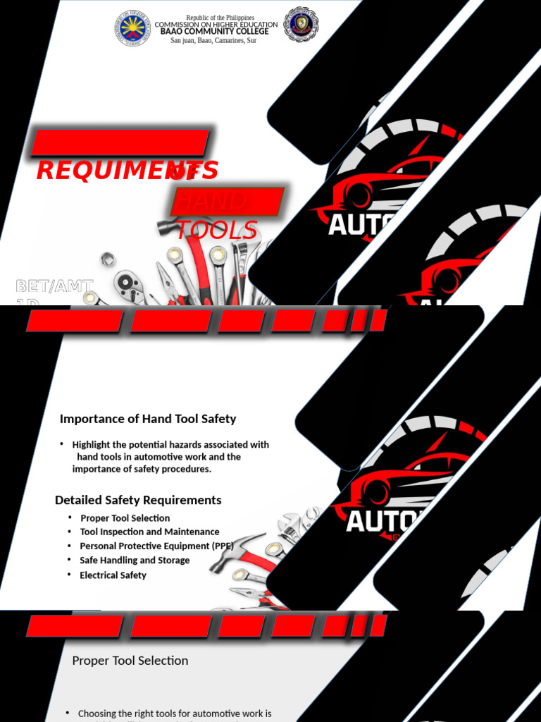 Hand Tool Safety Requirements for Mechanics | PDF | Personal Protective ...