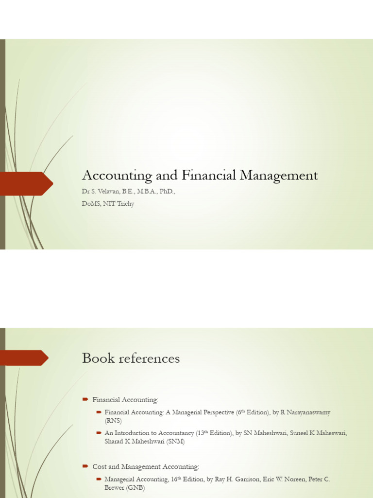 Accounting and Financial Management Guide | PDF | Expense | Equity ...