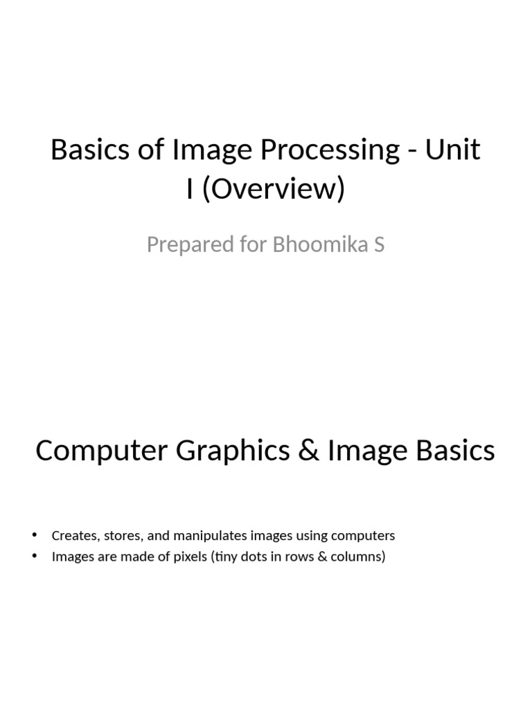 Basics of Image Processing Updated | PDF
