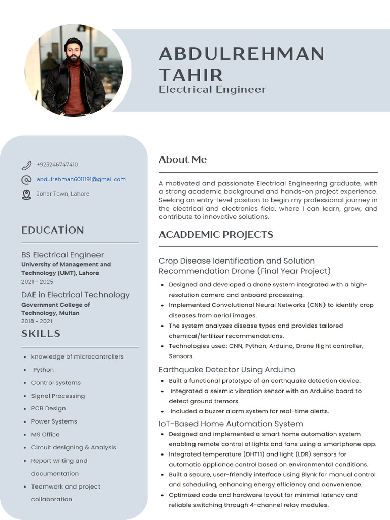 Entry-Level Electrical Engineer Resume | PDF | Sensor | Electrical ...