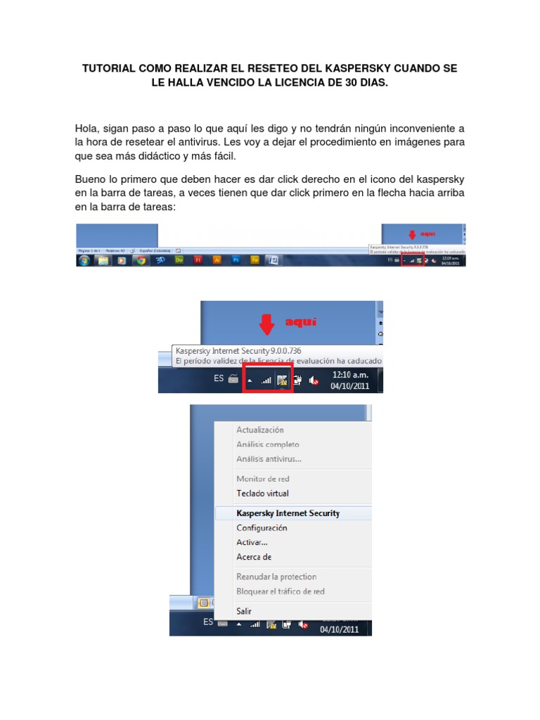 Tutorial Como Realizar El Reseteo Del Kaspersky Cuando Se Le Halla