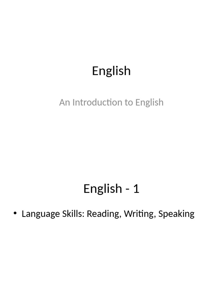 Essential English Language Skills Guide | PDF