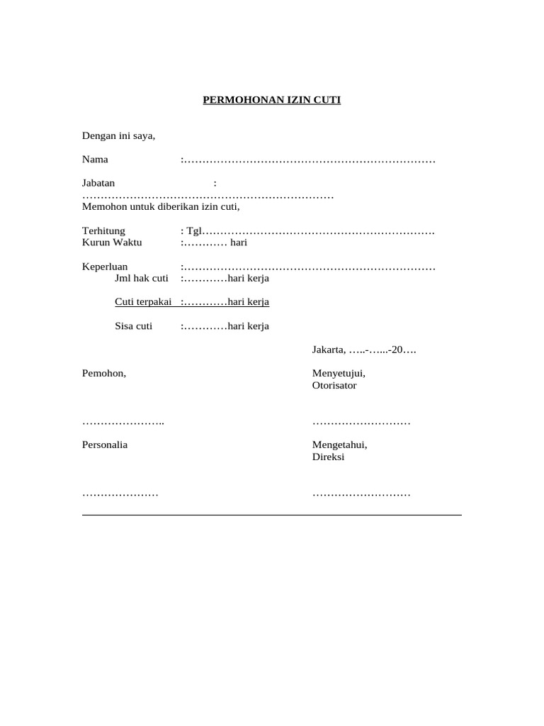 Form Cuti | PDF