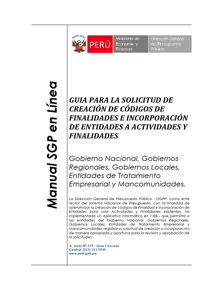 Guia Codif Finalidad Entidad 2025 | PDF | Ventana (informática ...