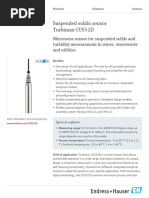 Turbimax CUS51D: Wastewater Turbidity Sensor | PDF | Light | Scattering