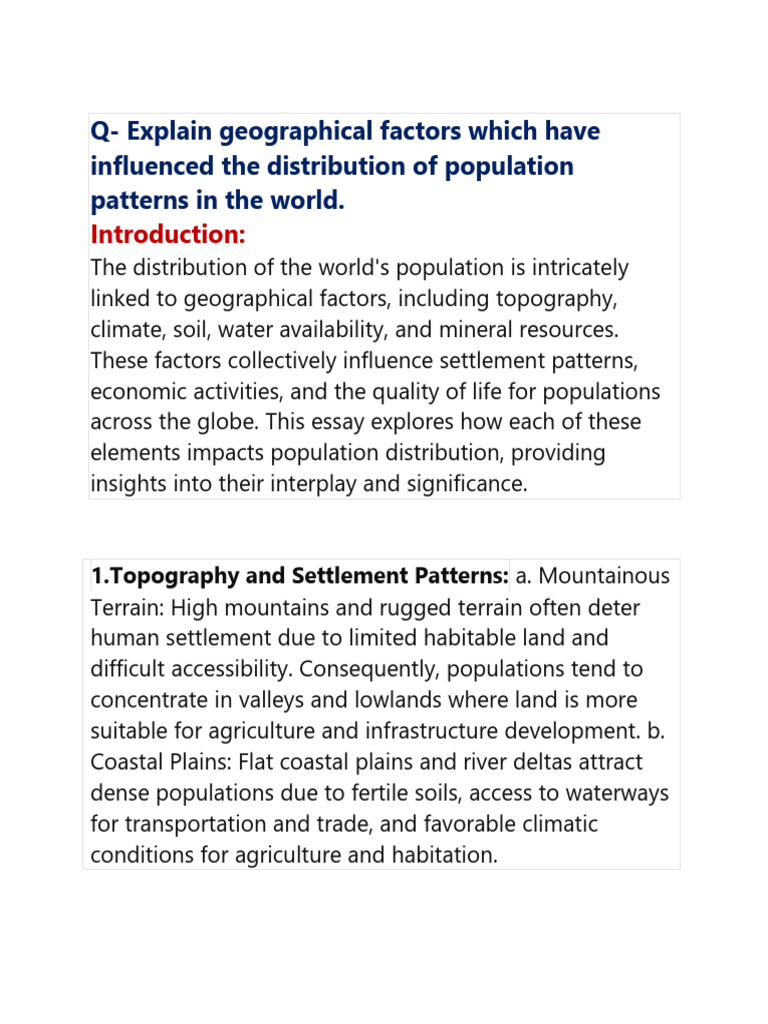 Geographical Influences on Population Density | PDF | Environmental ...