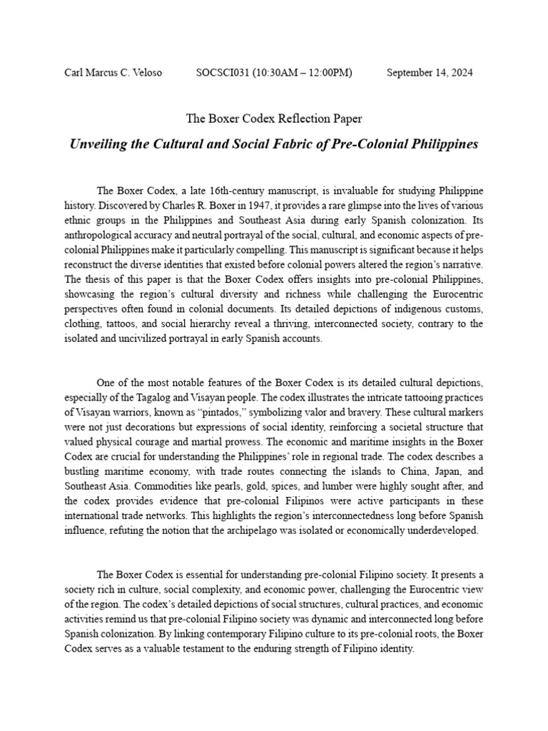 Boxer Codex: Insights on Pre-Colonial Philippines | PDF | Philippines