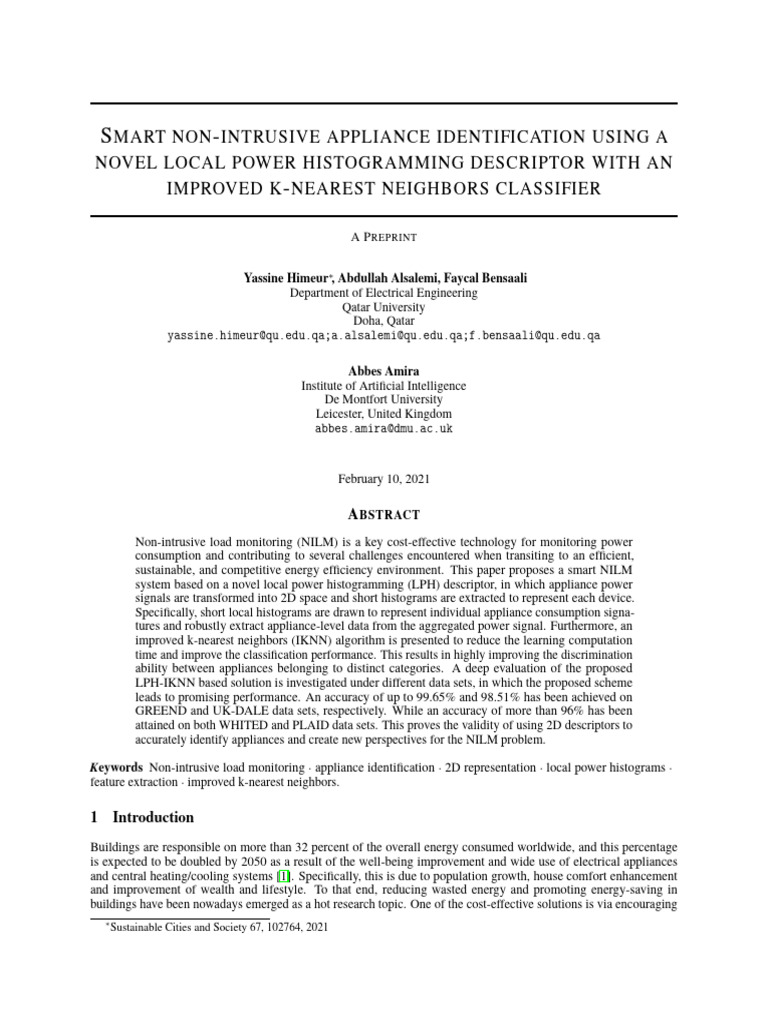 Smart NILM with Improved IKNN Classifier | PDF | Cluster Analysis ...