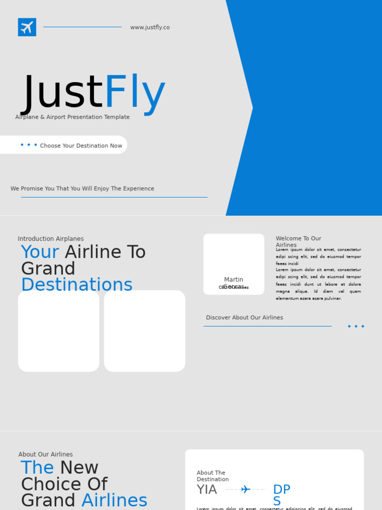 Justfly-PPT Airline Template | PDF | Aviation | Transport