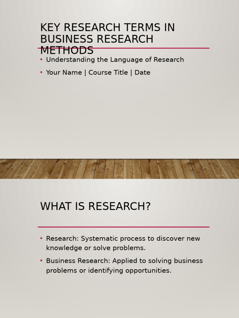 BRM Key Research Terms | PDF