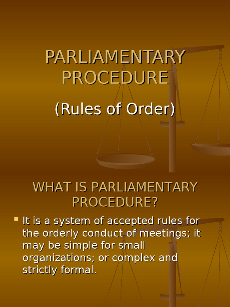 Understanding Parliamentary Procedure | PDF | Voting | Rules