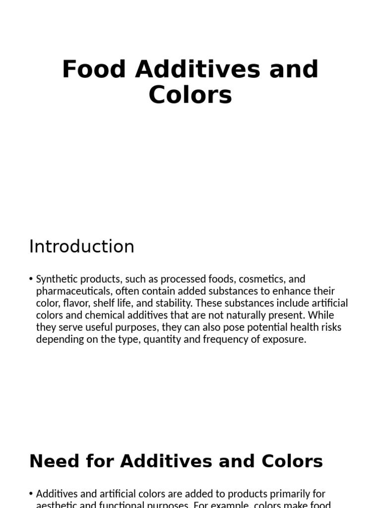 Understanding Food Additives & Colors | PDF | Allergy | Taste