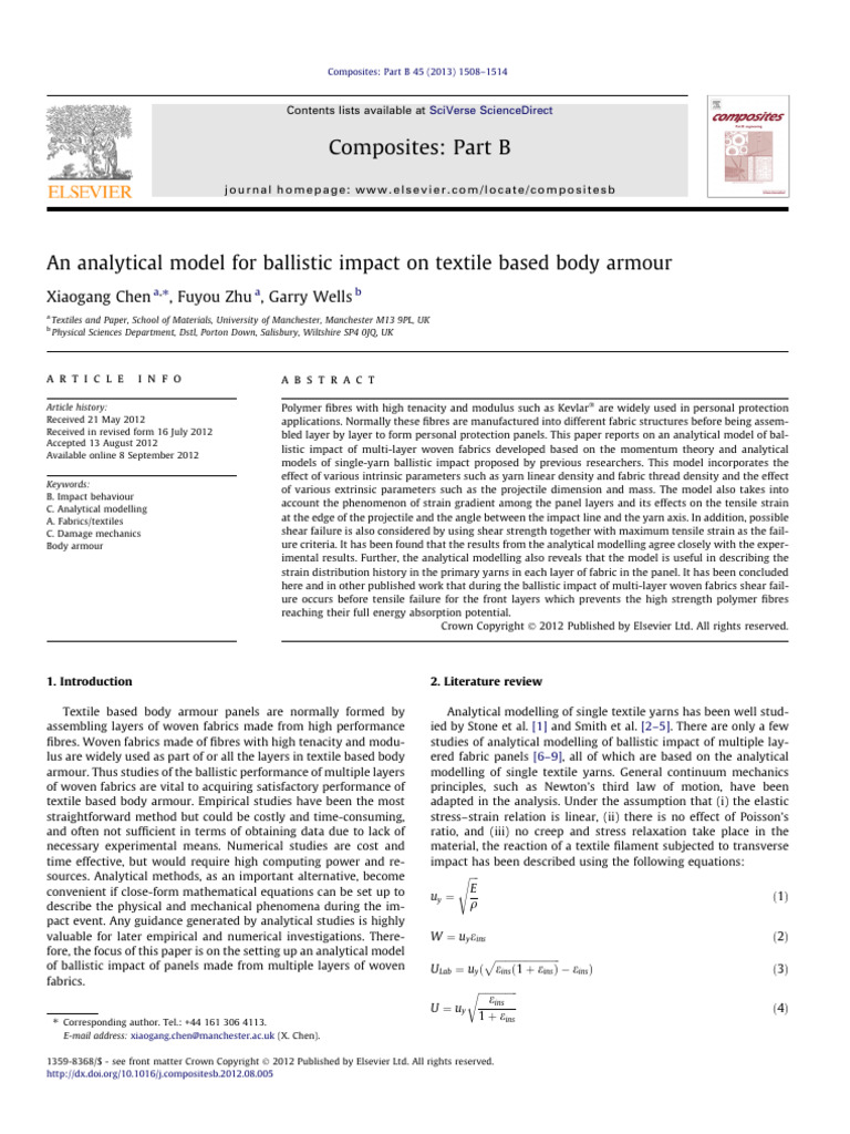 Ballistic Impact Model for Body Armour | PDF | Strength Of Materials ...
