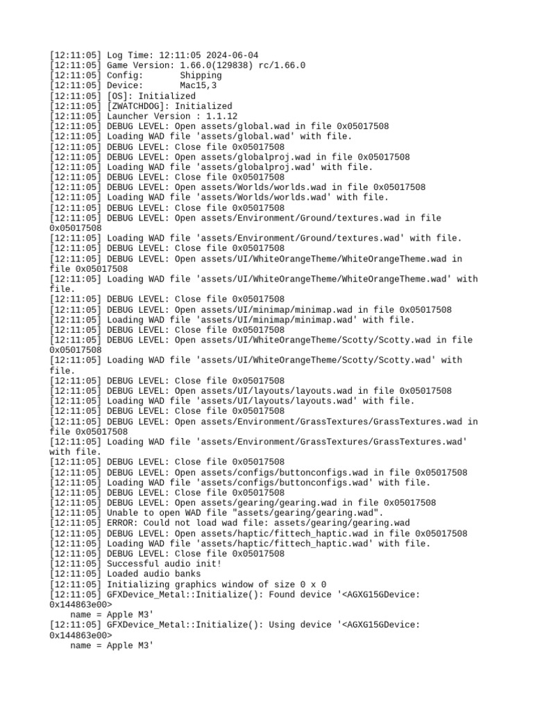 Zwift Game Log: June 2024 Debugging | PDF | Computing