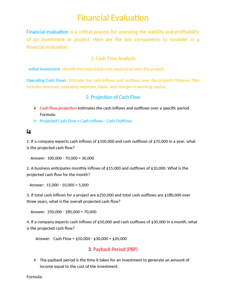 Project Management Ch-4 Sample Workout Formula | PDF | Net Present ...