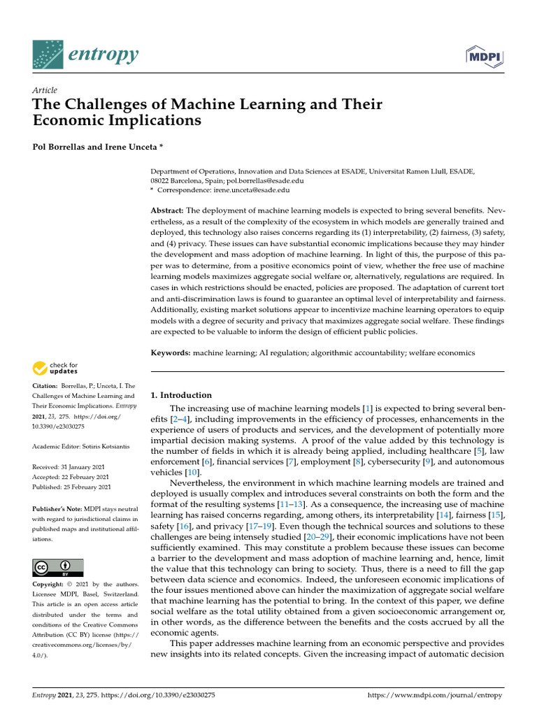Machine Learning Challenges and Economics | PDF | Machine Learning ...