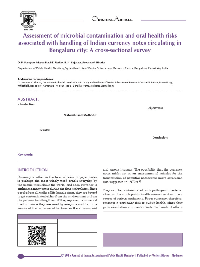 Microbial Risks of Indian Currency Notes | PDF | Gram Negative Bacteria ...