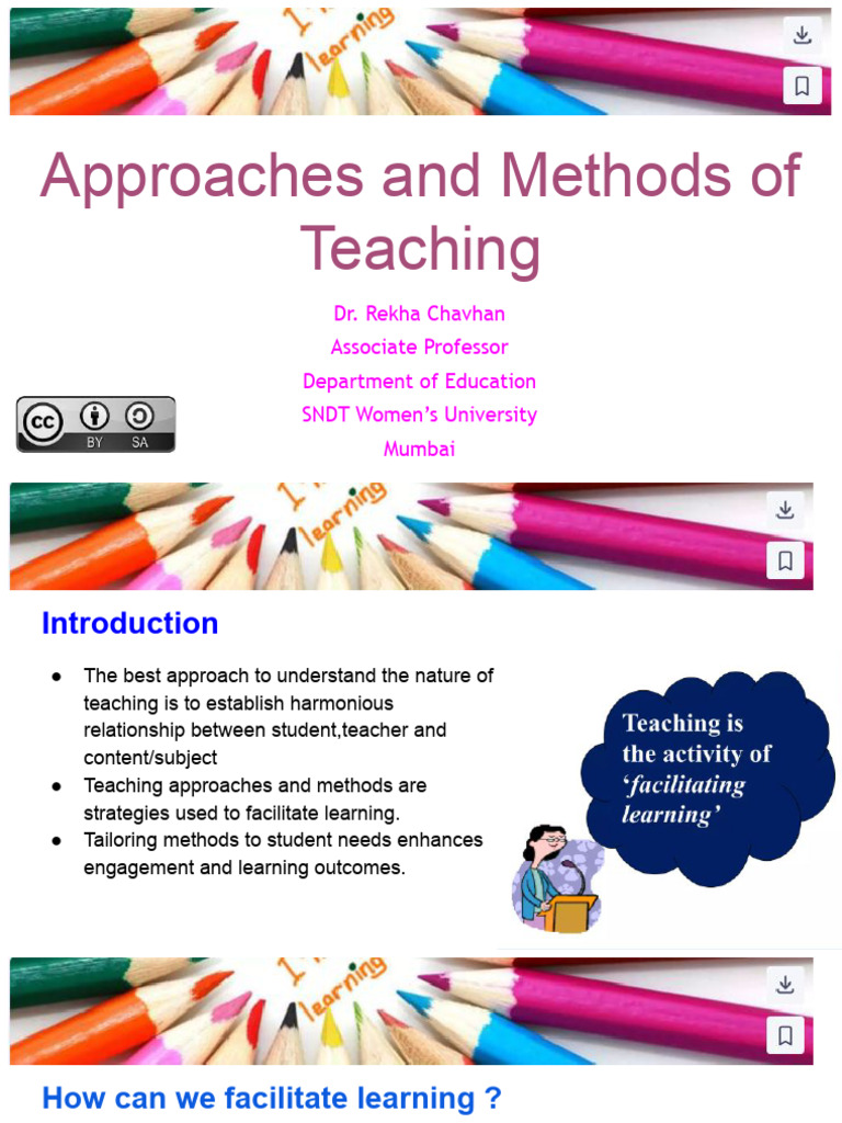 Teaching Approaches and Methods Overview | PDF | Learning | Teaching Method