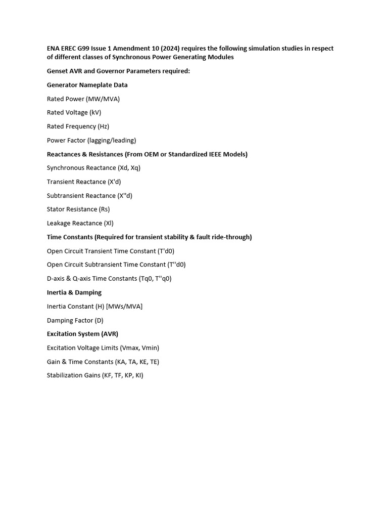 G99 Compliance Simulation Studies | PDF | Electric Generator | Ac Power