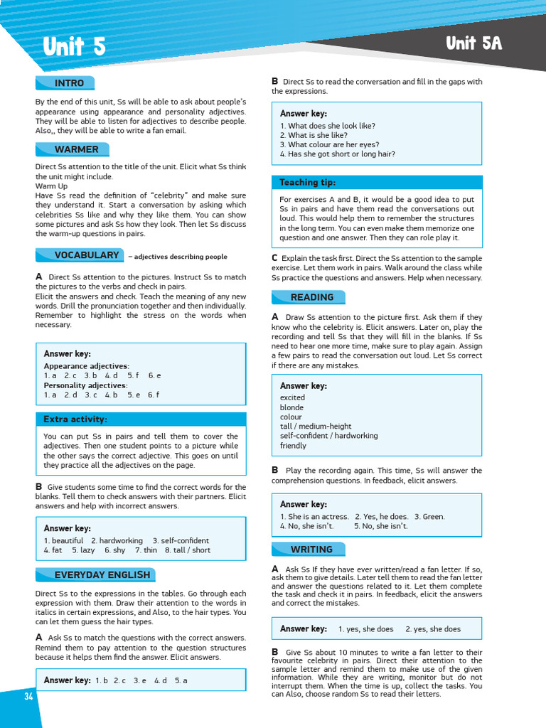 Unit 5 Answer | PDF | English Language | Vocabulary