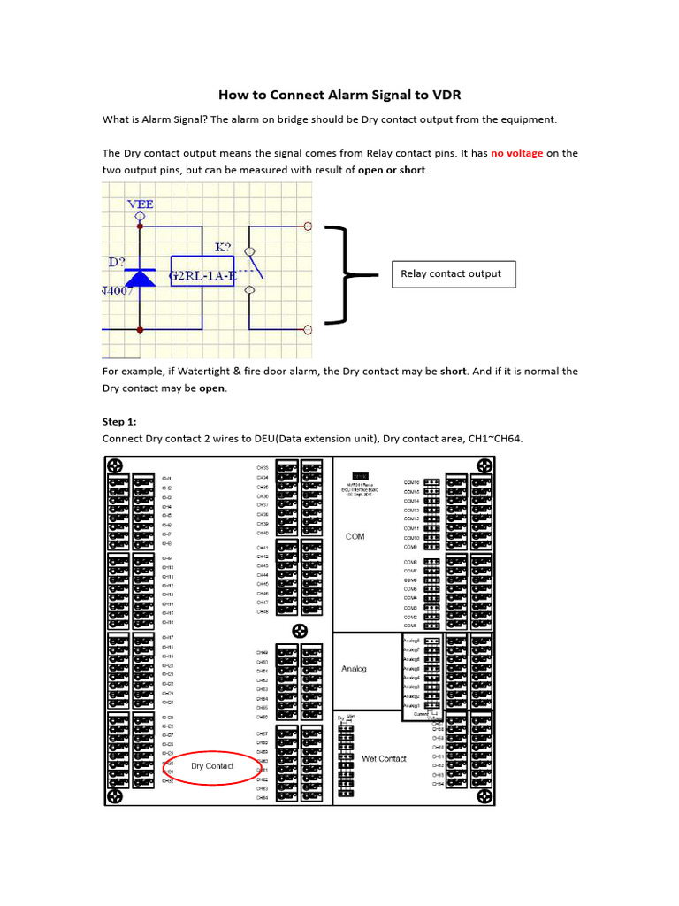Connect Alarm Signal to VDR Guide | PDF