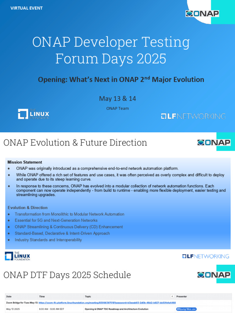 ONAP 2025: Modular Network Evolution | PDF | Cloud Computing | Computer ...