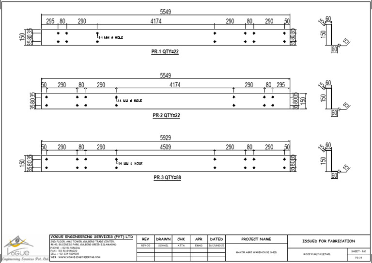 Roof Purlin Detail for Fabrication | PDF