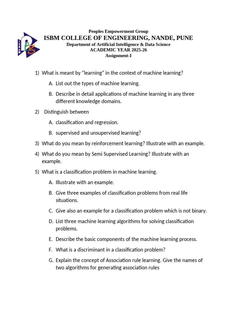 Assignment 1 ML | PDF