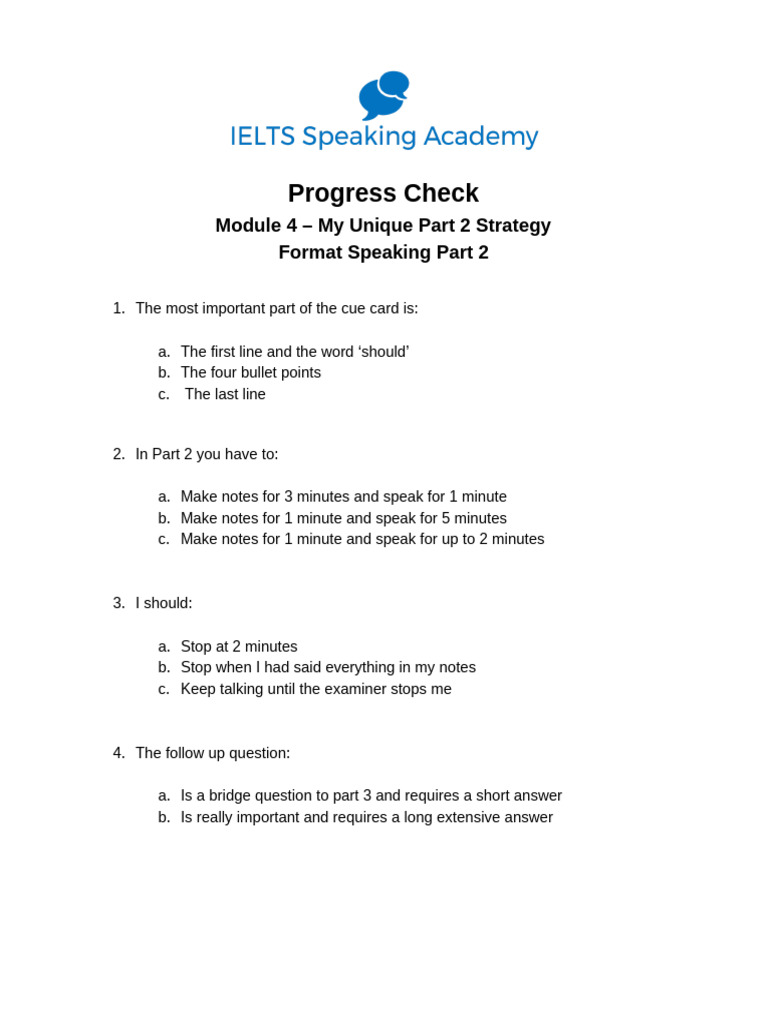 Speaking Part 2 Strategy Guide | PDF