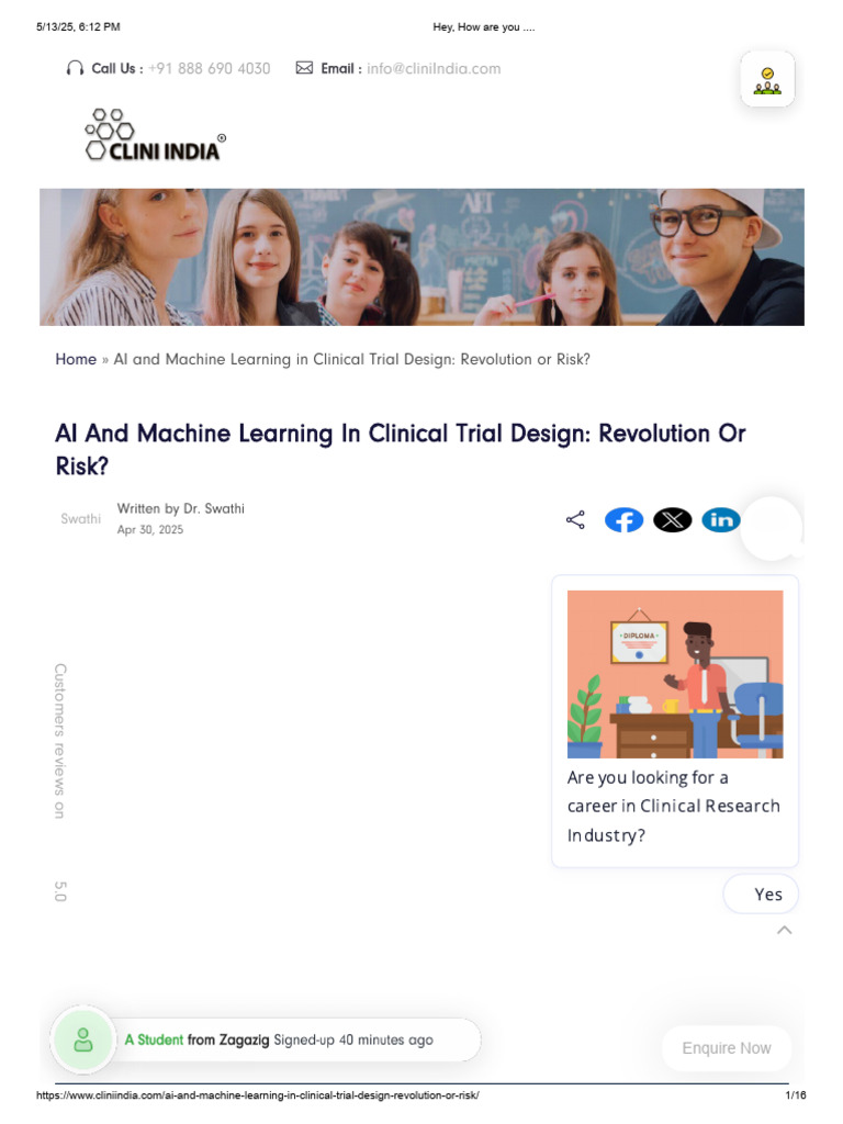 AI and Machine Learning in Clinical Trial Design - Revolution or Risk ...
