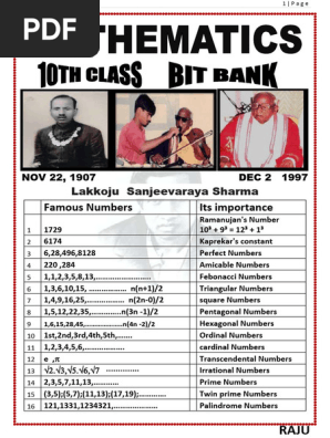 10th Maths Concepts_Bit Bank (2025-26) | PDF | Polynomial