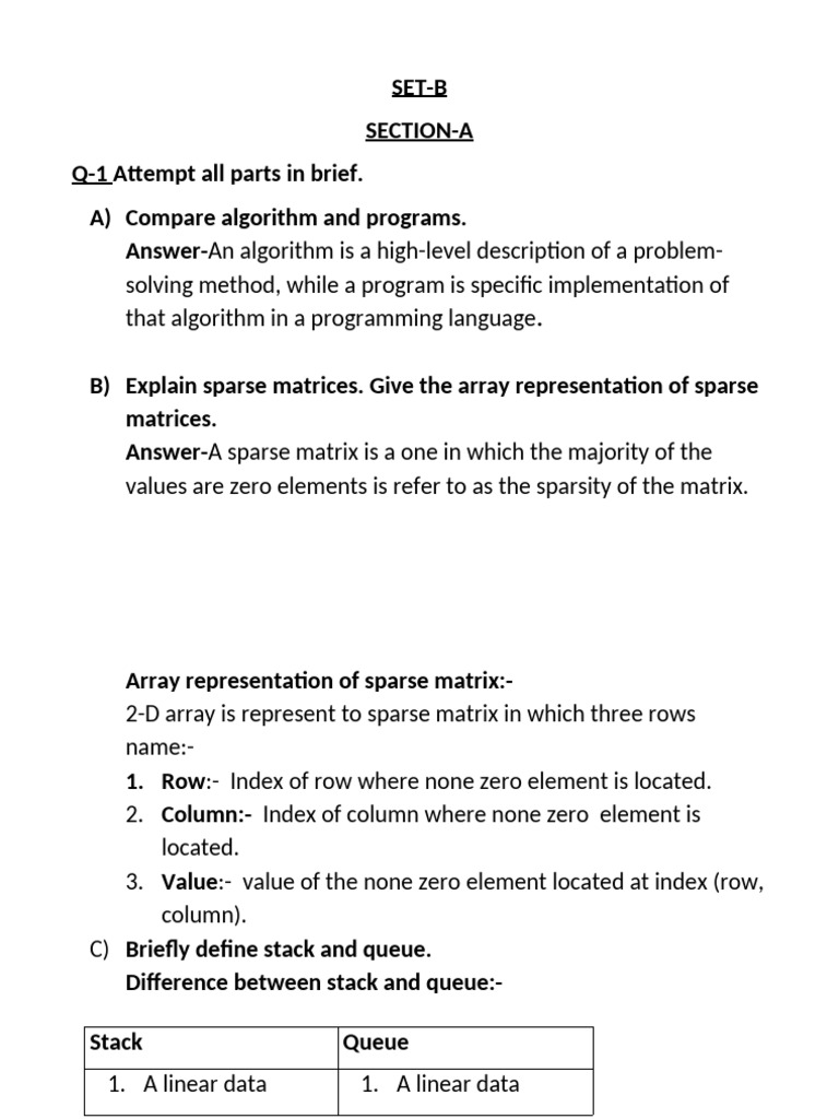 Data Structures and Algorithms Overview | PDF | Matrix (Mathematics ...
